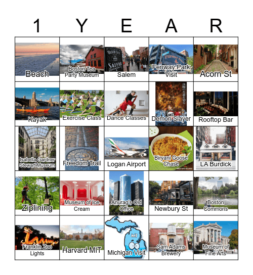 Aniversary Bingo Card