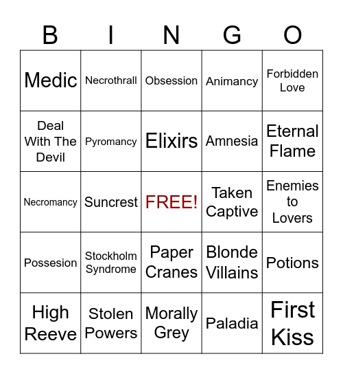 A L C H E M I S E D Bingo Card