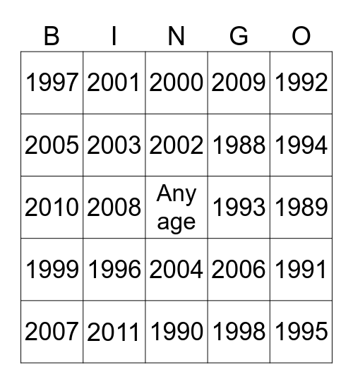 Girls showoff bingo Card