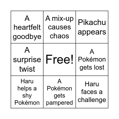 POKEMON CONCIERGE Bingo Card