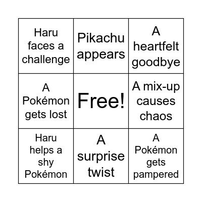 POKEMON CONCIERGE Bingo Card
