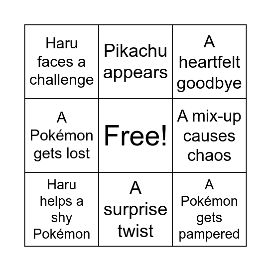 POKEMON CONCIERGE Bingo Card