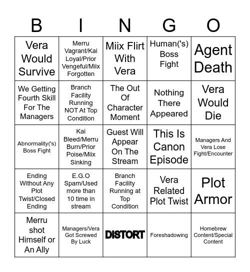 Jakkafang X The Fifth Trumpet Bingo Card