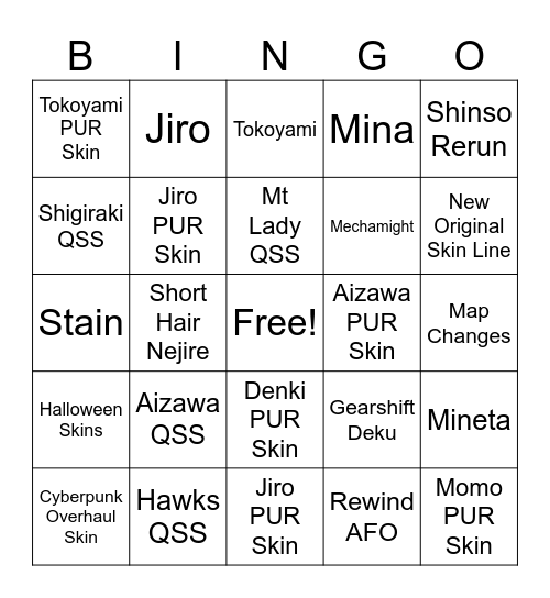 MHUR S13 Trailer Bingo Card