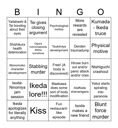 Tetro Blue Chapter 2 Bingo Card