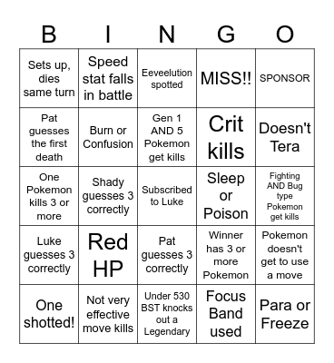 Then we fight bingo Luke Bad Drawings Bingo Card