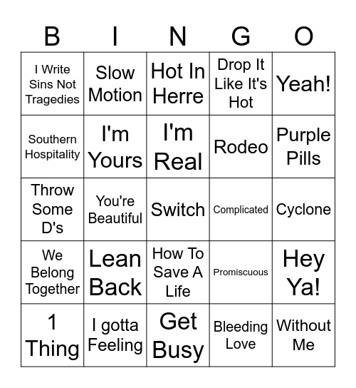 Test Bingo Card