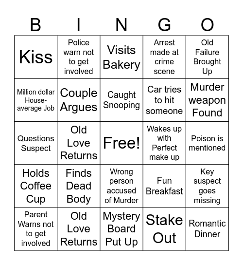 Mystery Bingo Card