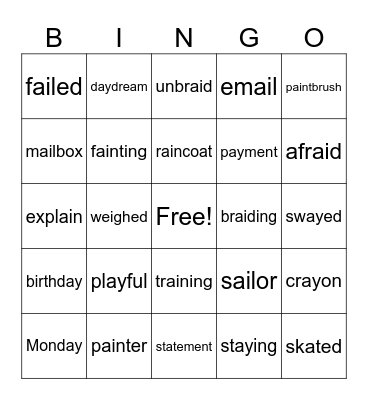 Long a Bingo Card
