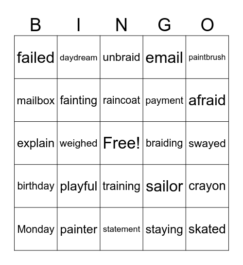 Long a Bingo Card