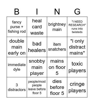 Dandys world public run bingo Card