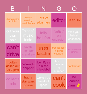 woke lgbtq me bingo Card