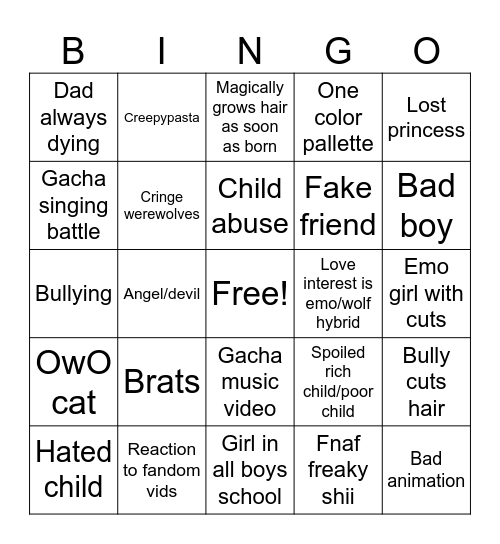 Gacha Bingo Card