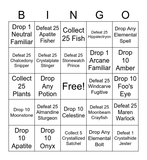 Starfall Bingo 2025 Bingo Card