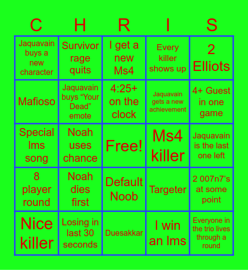 Forsaken Trio Bingo Card