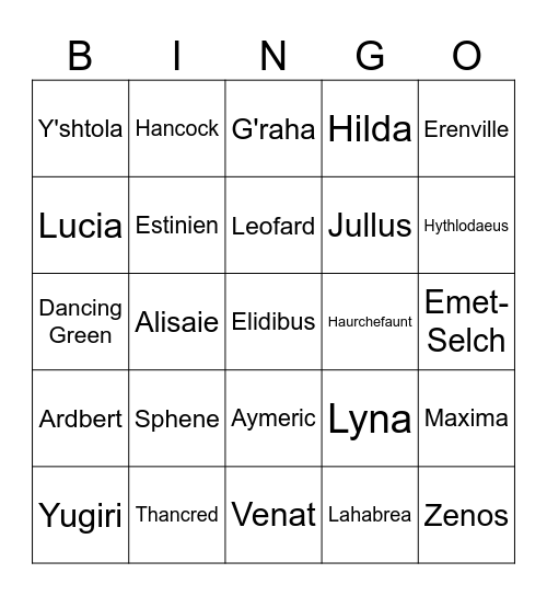 Warrior of Ships Bingo Card