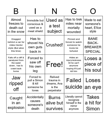 GAZ TORMENT BINGO Card