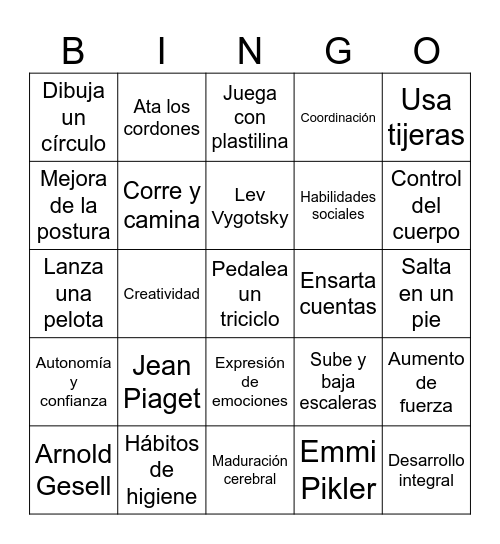 Bingo: El ritmo del crecimiento        ¡Muévete rápido que te ganan! Bingo Card