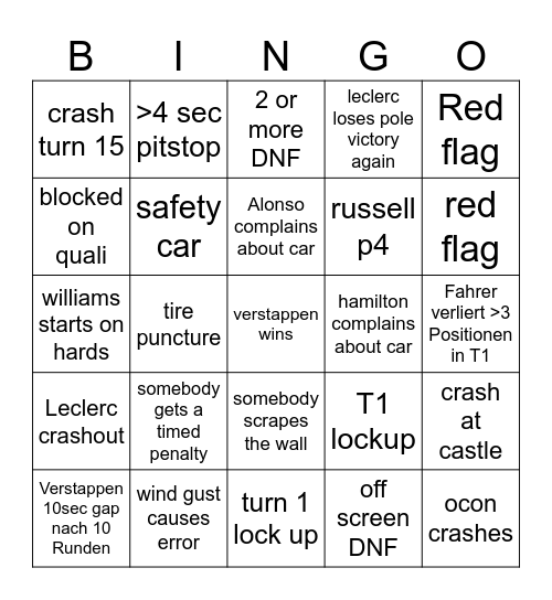 Baku Bingo Card