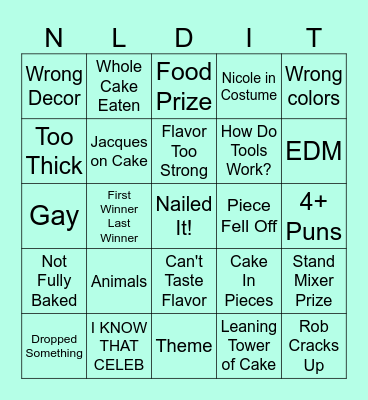 NAILED IT! Bingo Card