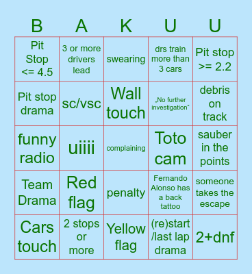🇦🇿 Bingo Card
