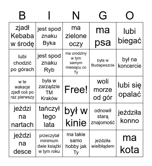 Toastmasters Kraków - BINGO Card