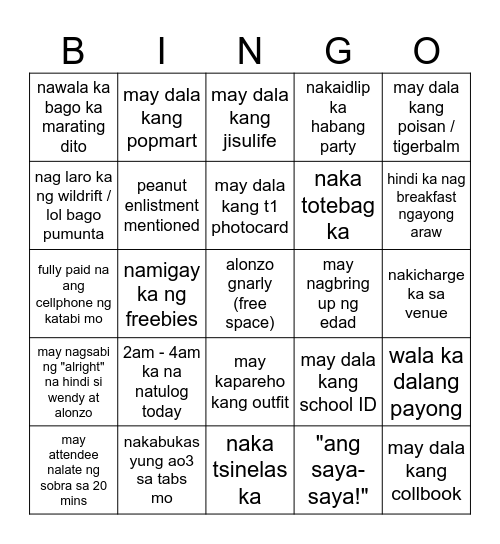 T1BB ANNIVERSARY BINGO Card