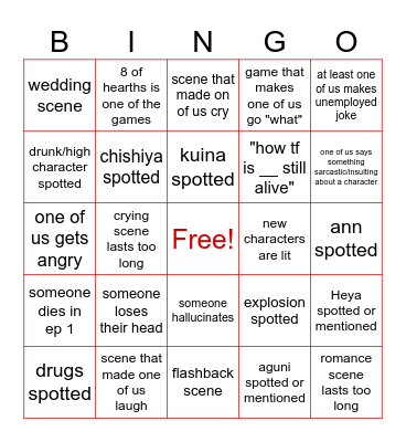 AIB S3 Bingo Card