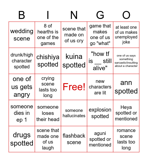 AIB S3 Bingo Card