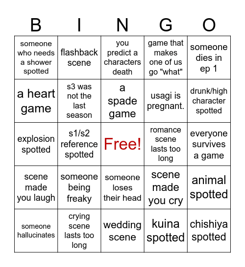AIB S3 Bingo Card