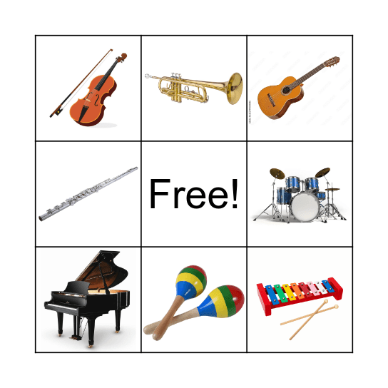 Instrument Bingo Card