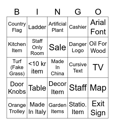 Bauhaus + IKEA Bingo Card