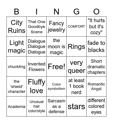 A Tiv Tale Bingo Card