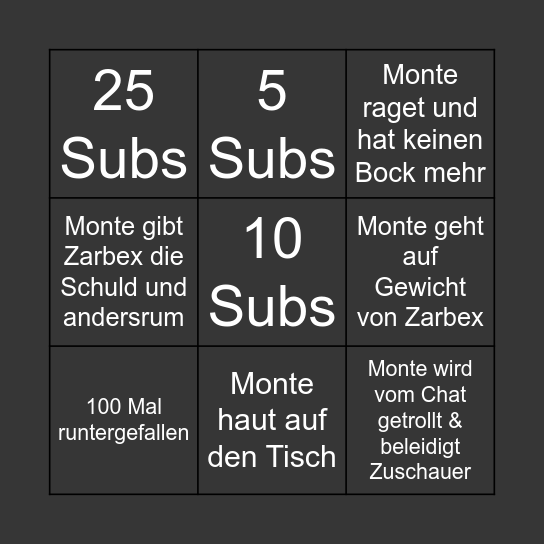 Monte - BINGO Card