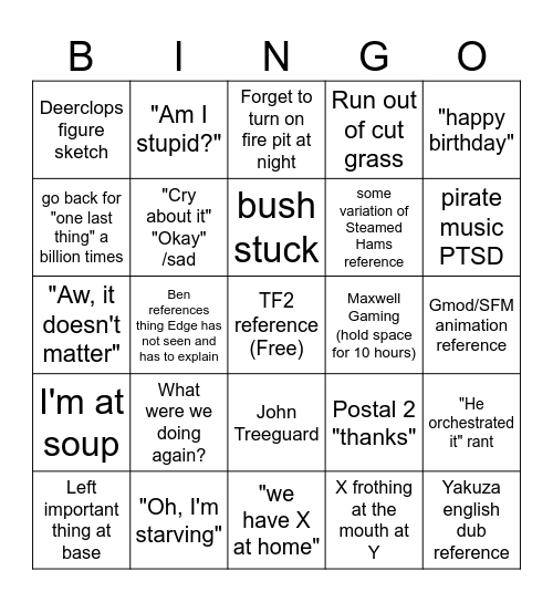 DST bingo Card