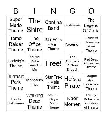 Lil Bit Nerdy Bingo Card