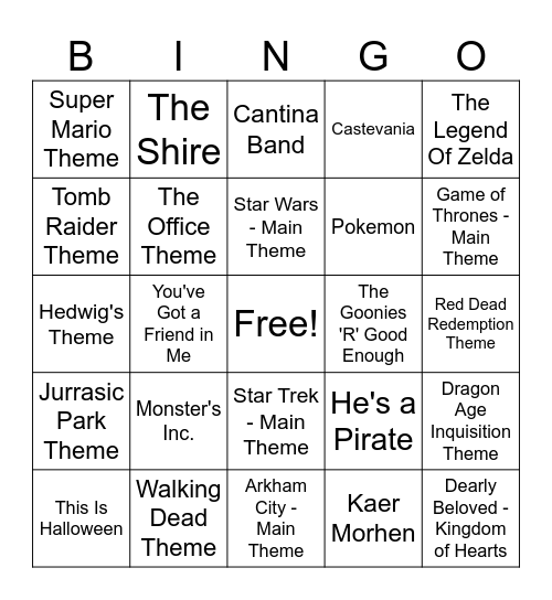 Lil Bit Nerdy Bingo Card