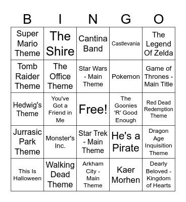 Lil Bit Nerdy Bingo Card