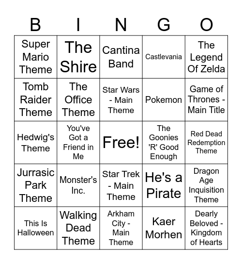 Lil Bit Nerdy Bingo Card