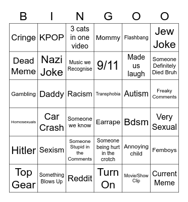 Instagram Bingo Card