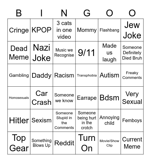 Instagram Bingo Card