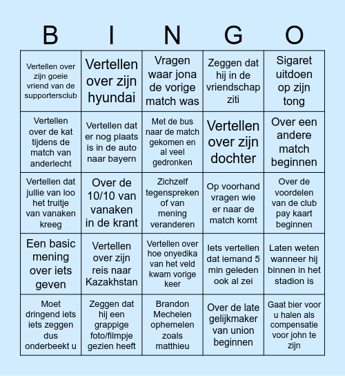John duty Bingo Card