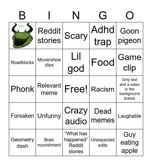 Ticktock bingo Card