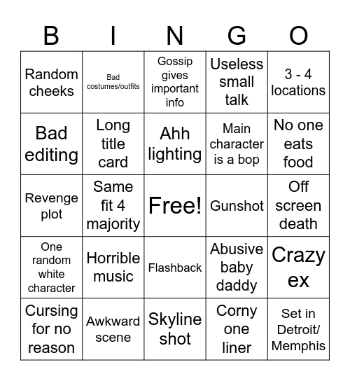 Tubi bingo Card
