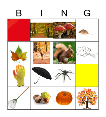 Herfst Bingo Card