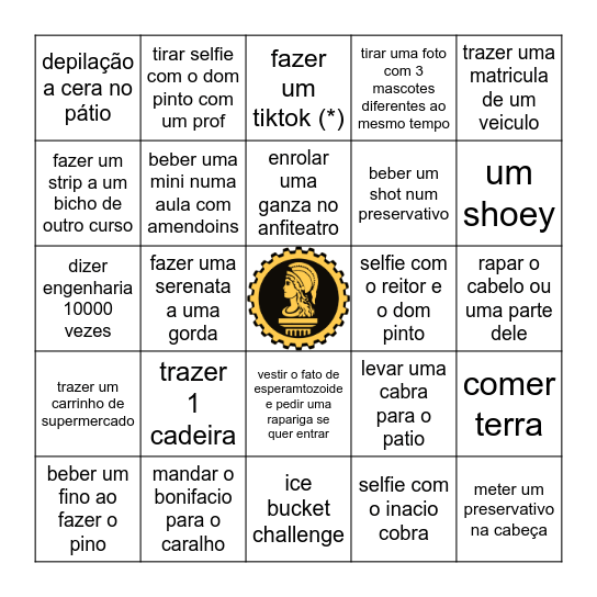 Bullyingo Bingo Card