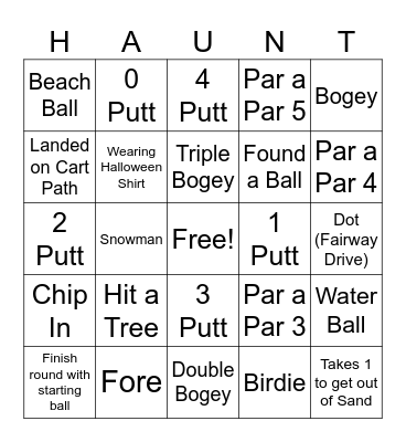 Halloween Bingo Card