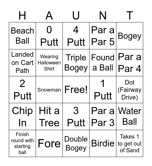 Halloween Bingo Card