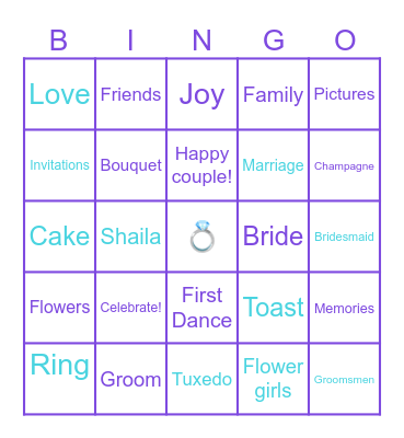 Bridal Shower Bingo Card