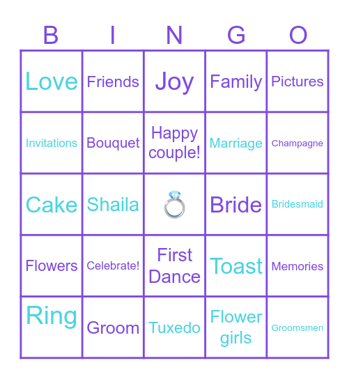 Bridal Shower Bingo Card